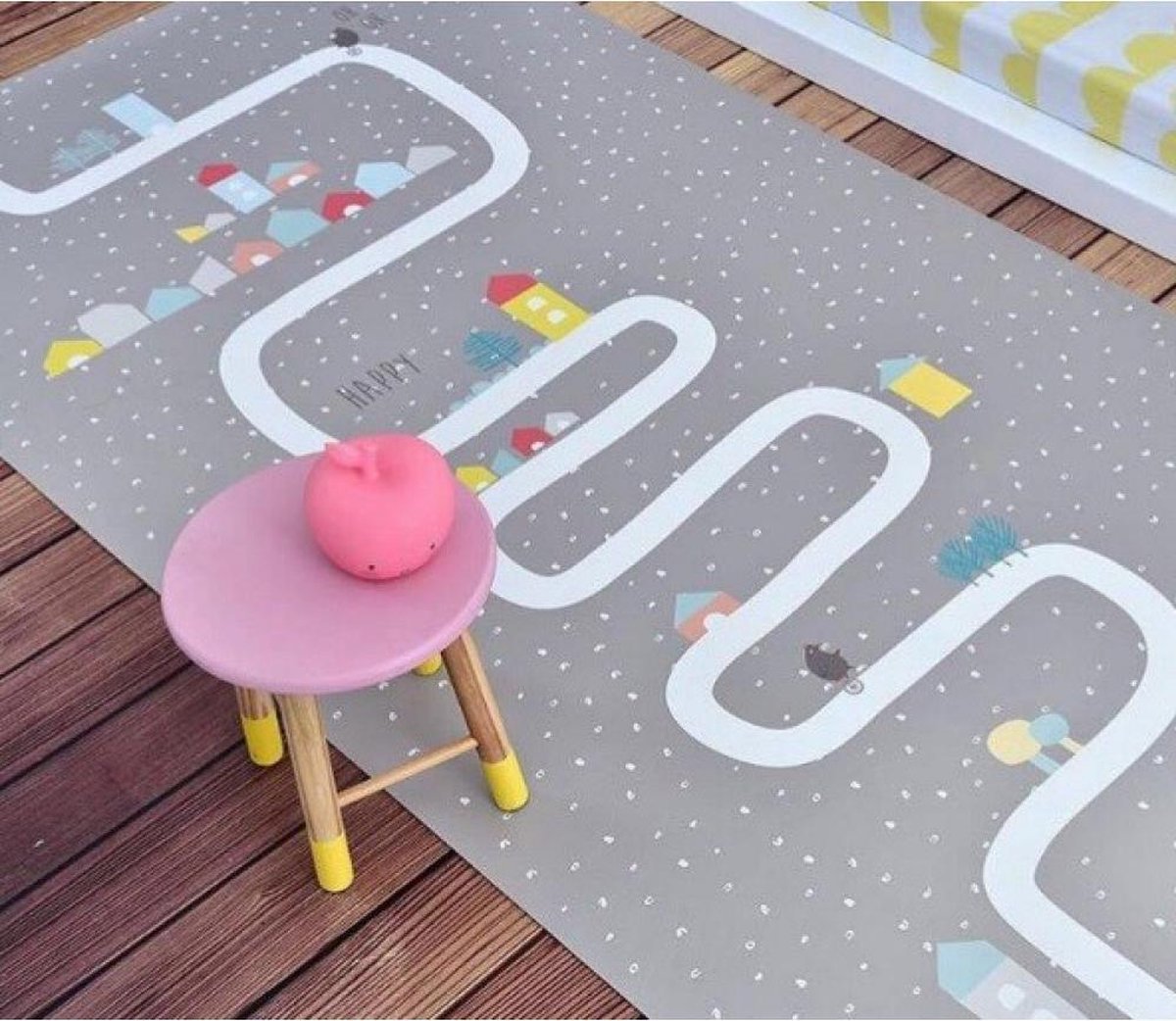 Speelkleed Speelmat Auto Grijs Veelkleurig | Speelkleed Verkeerskleed Autootjes| Speelmat Kinderkamer Jongen Meisje | Speelgoedauto mat |Kindermat | Mat kinderkamer |Tapijt autootjes kinderkamer